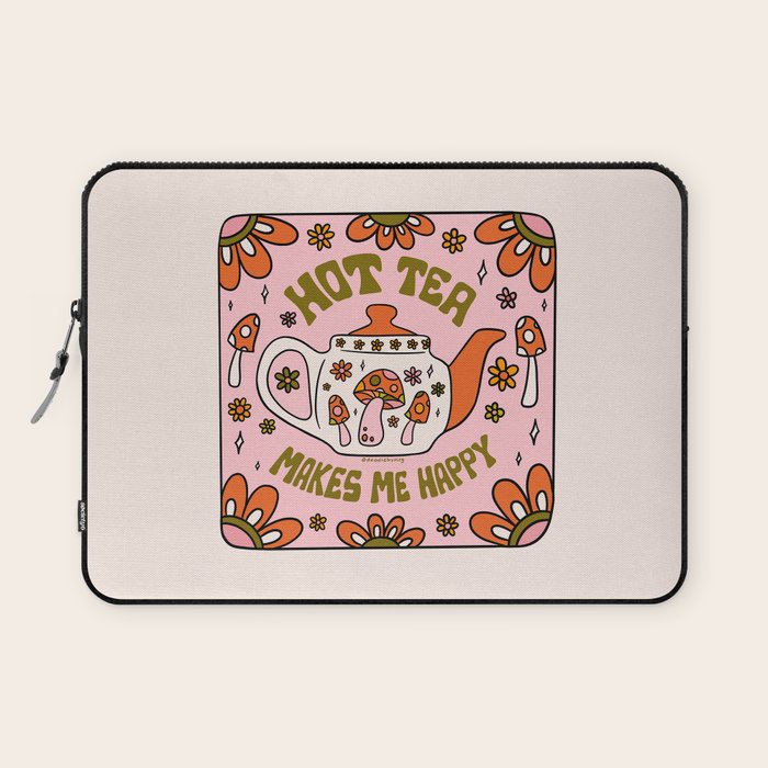 Hot Tea Makes Me Happy Laptop Sleeve Gallery Image 1