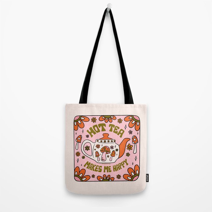 Hot Tea Makes Me Happy Tote Bag Gallery Image 2