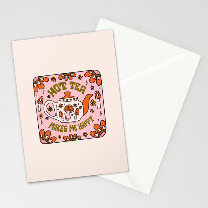 Hot Tea Makes Me Happy Stationery Card Gallery Image 2