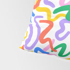 Fun colorful abstract line doodle pattern Pillow Sham Gallery Image 4