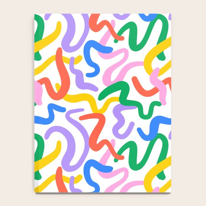 Fun colorful abstract line doodle pattern Notebook Gallery Image 4