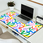 Fun colorful abstract line doodle pattern Desk Mat Gallery Image 2