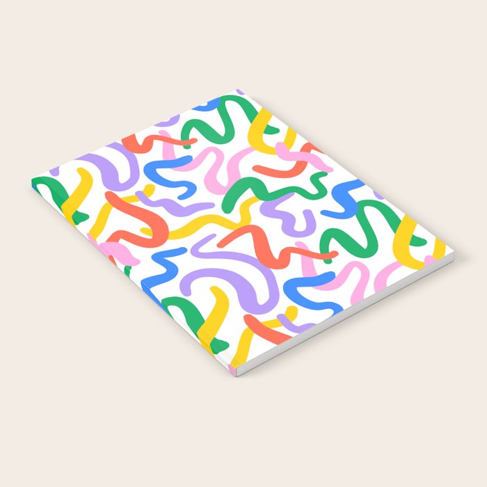 Fun colorful abstract line doodle pattern Notebook Gallery Image 1