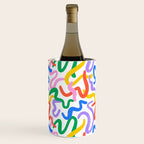 Fun colorful abstract line doodle pattern Wine Chiller Gallery Image 1