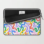 Fun colorful abstract line doodle pattern Laptop Sleeve Gallery Image 2
