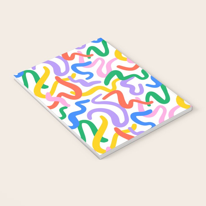 Fun colorful abstract line doodle pattern Notebook Gallery Image 3