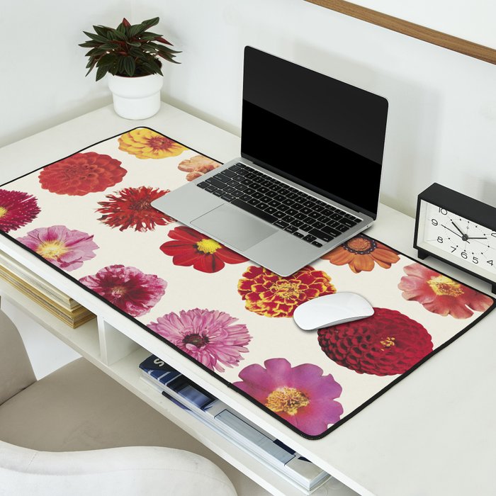 Floral Palette / Beige Background Desk Mat Gallery Image 2