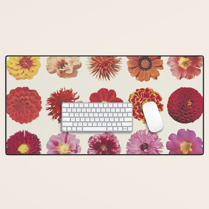 Floral Palette / Beige Background Desk Mat Gallery Image 1