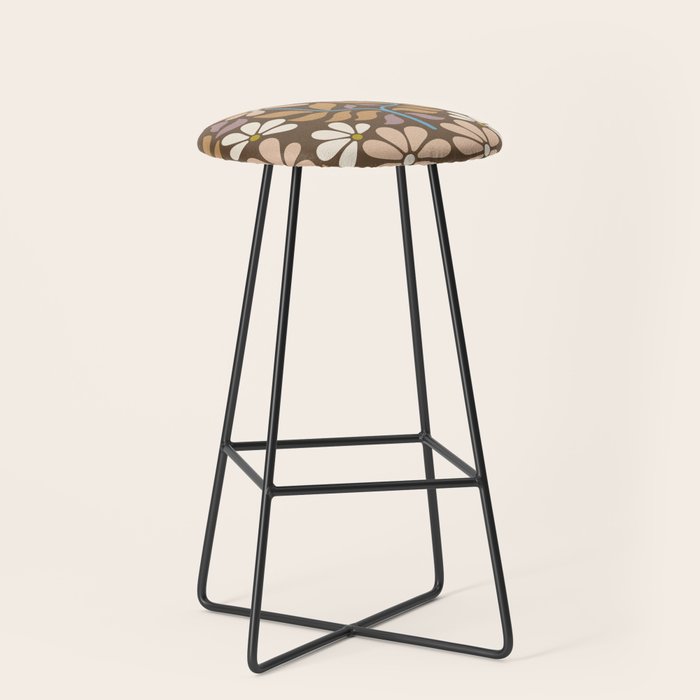 Retro Floral Pattern Bloom Stool Gallery Image 1