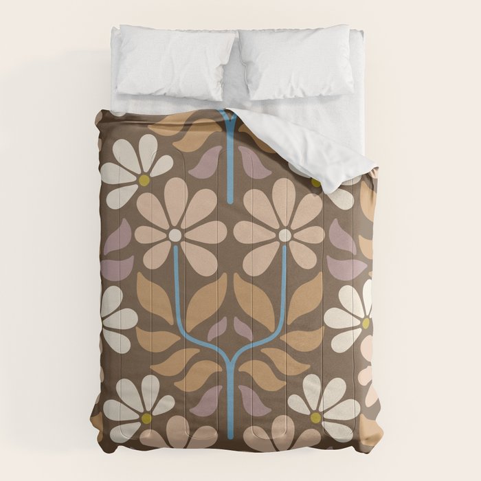 Retro Floral Pattern Bloom Comforter Gallery Image 1