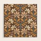 Retro Floral Pattern Bloom Wood Wall Art Gallery Image 1