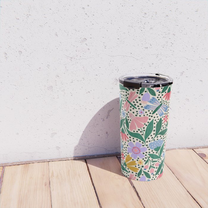 Summery Colorful Floral  Travel Mug Gallery Image 4