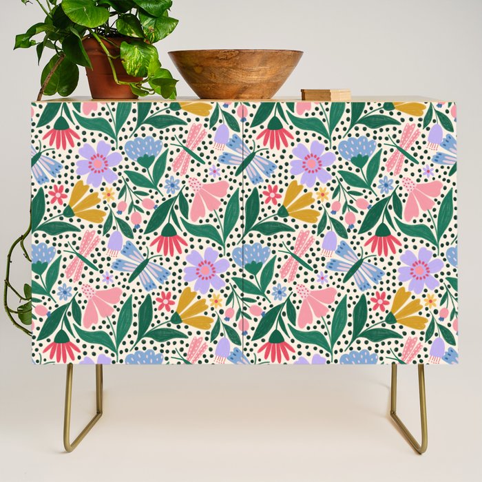 Summery Colorful Floral  Credenza Gallery Image 1