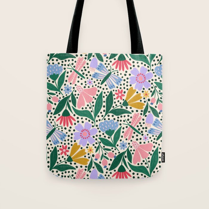Summery Colorful Floral  Tote Bag Gallery Image 1