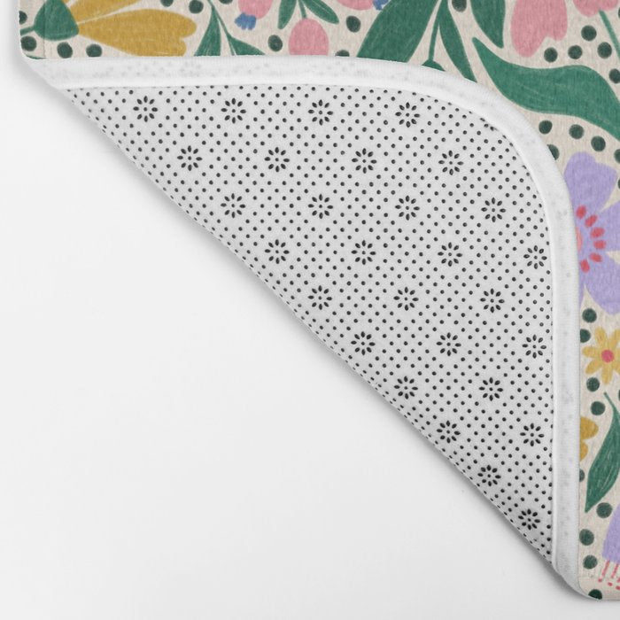 Summery Colorful Floral  Bath Mat Gallery Image 2