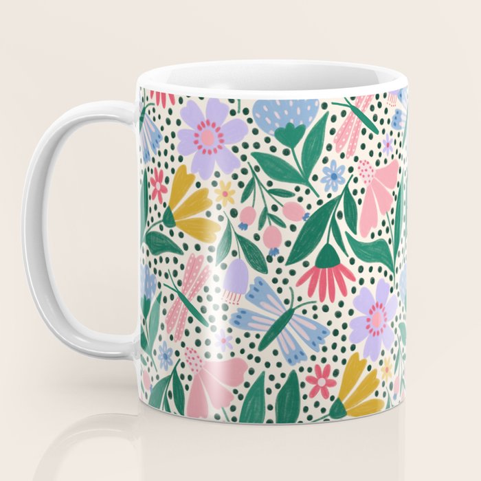 Summery Colorful Floral  Coffee Mug Gallery Image 3