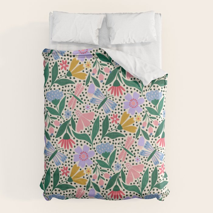 Summery Colorful Floral  Duvet Cover Gallery Image 1