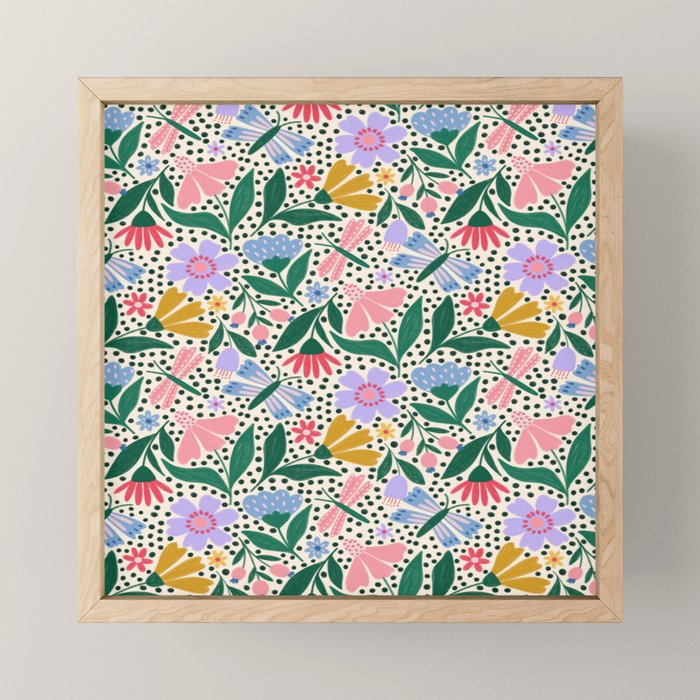 Summery Colorful Floral  Mini Art Print Gallery Image 1