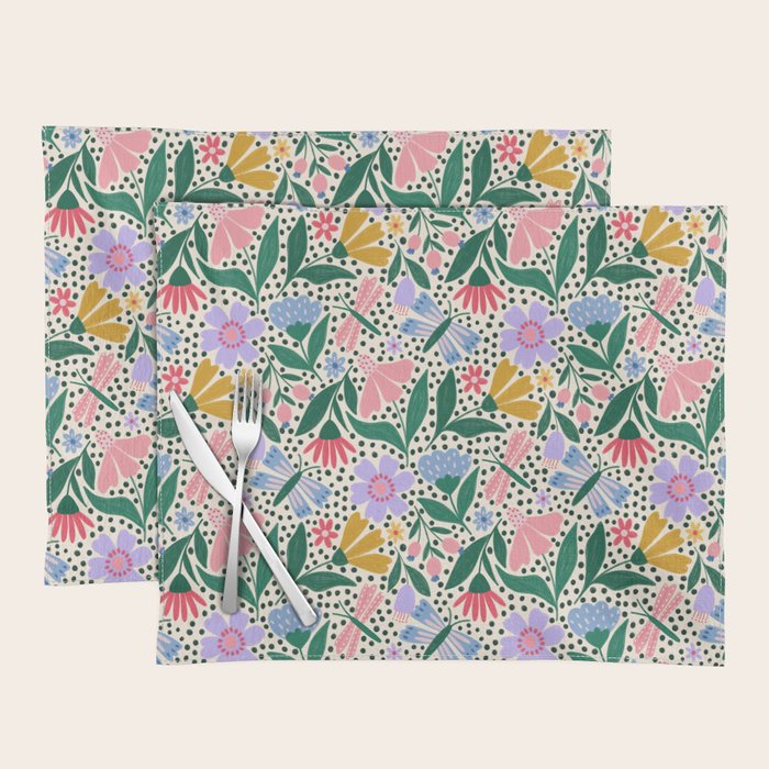 Summery Colorful Floral  Placemat Gallery Image 1