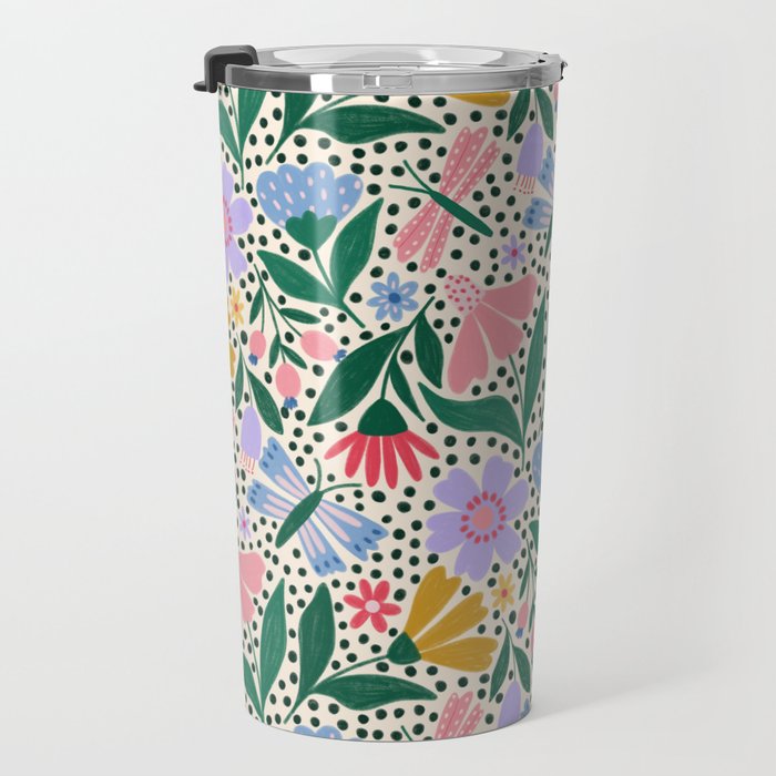 Summery Colorful Floral  Travel Mug Gallery Image 3