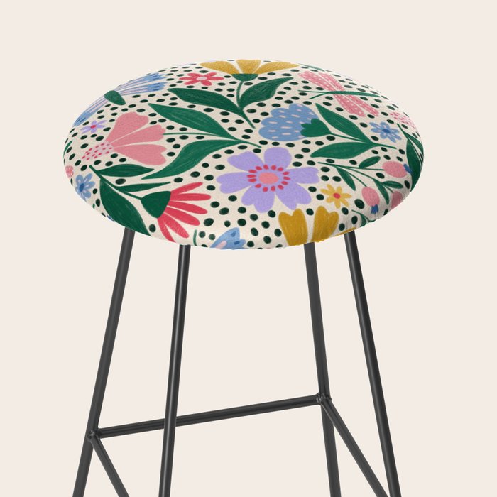Summery Colorful Floral  Stool Gallery Image 2