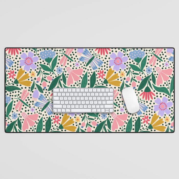 Summery Colorful Floral  Desk Mat Gallery Image 1