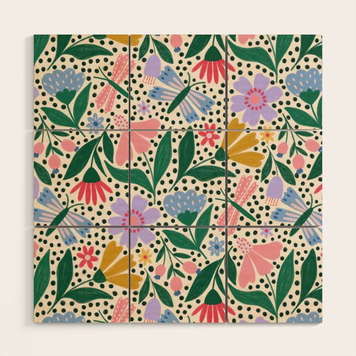 Summery Colorful Floral  Wood Wall Art Gallery Image 1