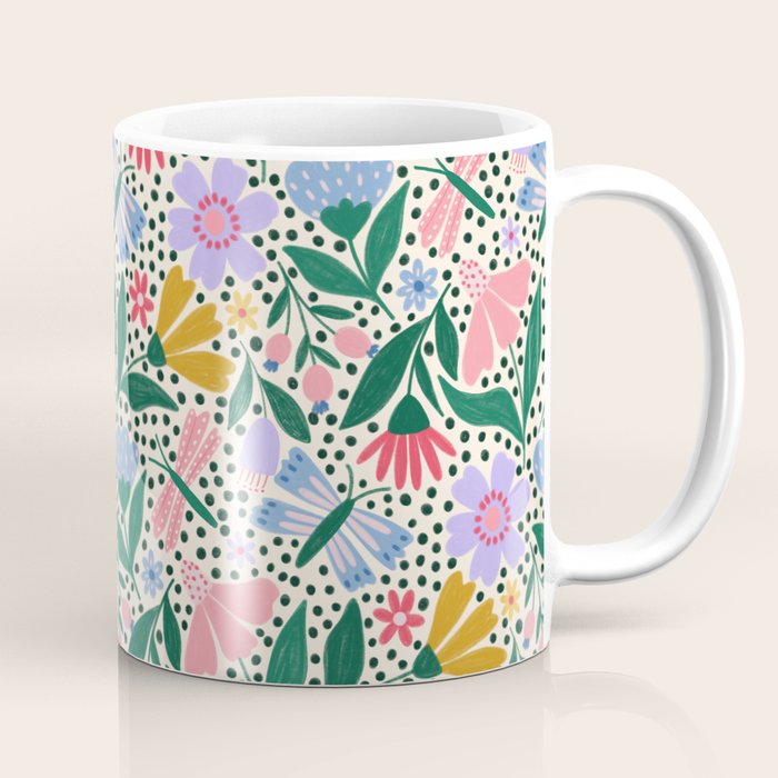 Summery Colorful Floral  Coffee Mug Gallery Image 1