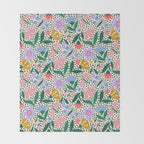 Summery Colorful Floral  Throw Blanket Gallery Image 2
