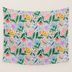 Summery Colorful Floral  Wall Tapestry Gallery Image 4