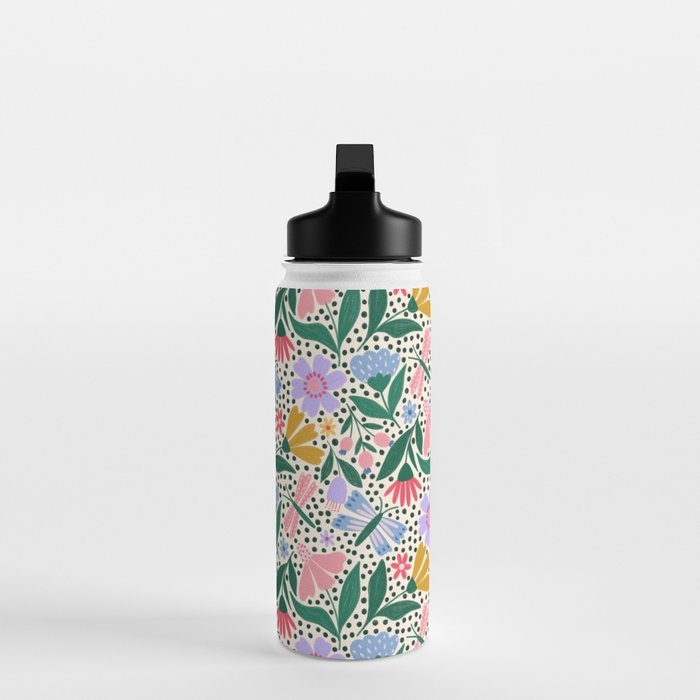 Summery Colorful Floral  Water Bottle Gallery Image 3