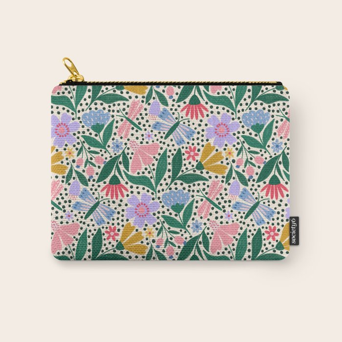 Summery Colorful Floral  Carry All Pouch Gallery Image 1