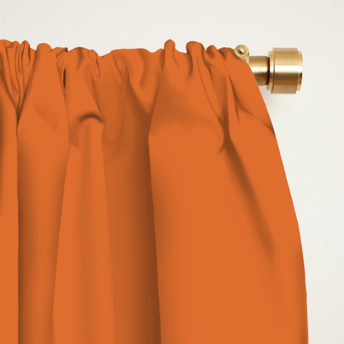 Color Block & Stripes Geometric Print, Orange, Navy and White Window Curtain Gallery Image 2