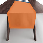 Color Block & Stripes Geometric Print, Orange, Navy and White Table Runner Gallery Image 1