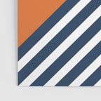 Color Block & Stripes Geometric Print, Orange, Navy and White Poster Gallery Image 3