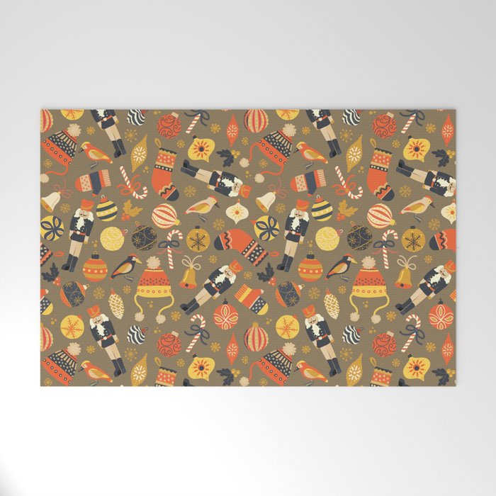 Christmas Vintage Ornaments Welcome Mat