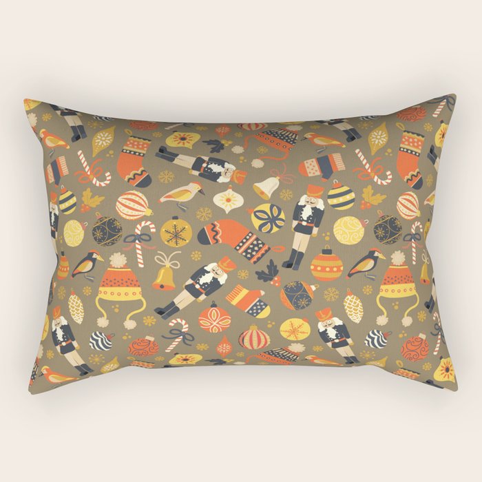Christmas Vintage Ornaments Rectangular Pillow Gallery Image 1