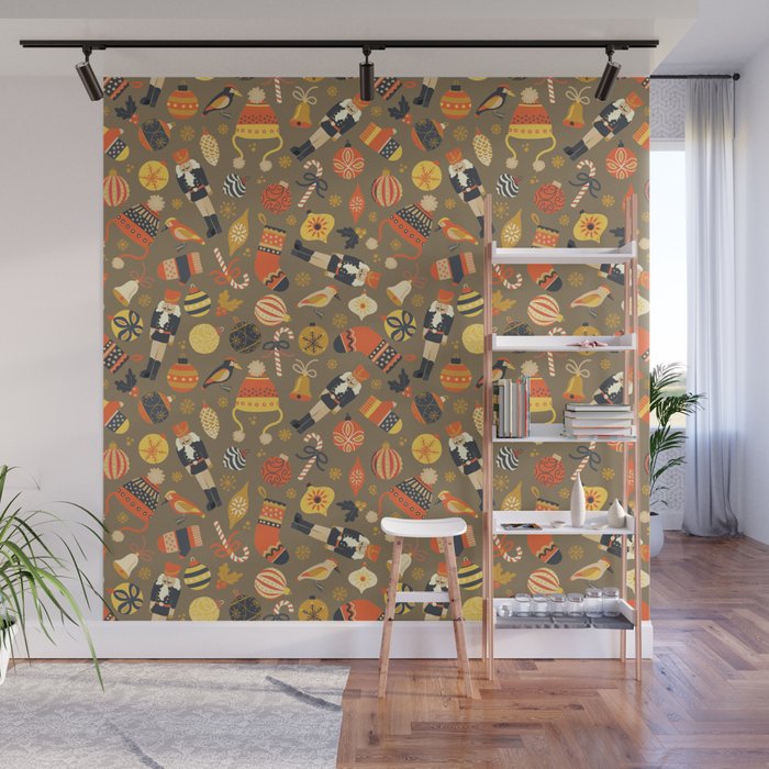 Christmas Vintage Ornaments Wall Mural Gallery Image 1