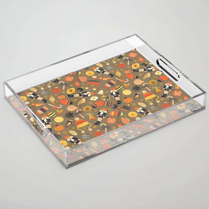 Christmas Vintage Ornaments Acrylic Tray Gallery Image 1