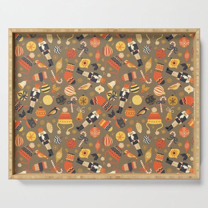 Christmas Vintage Ornaments Serving Tray Gallery Image 1