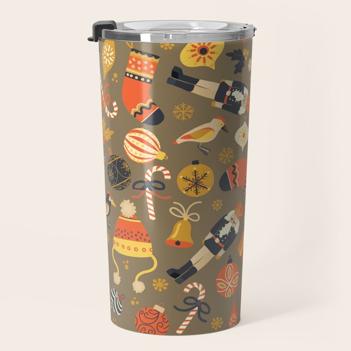 Christmas Vintage Ornaments Travel Mug Gallery Image 3