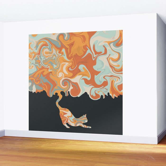 Rainbow cat 4 yoga meow Wall Mural Gallery Image 2
