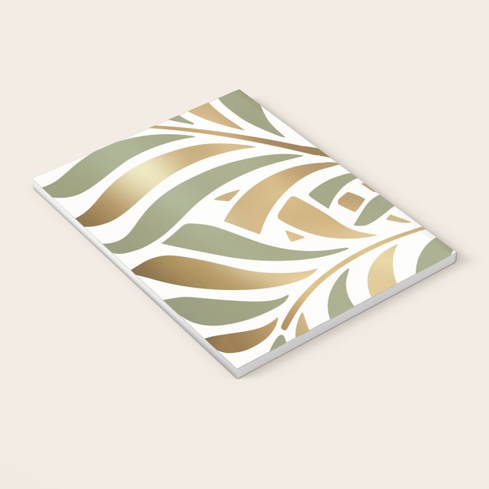 Sage and Gold Modern Leaf Notebook Gallery Image 3