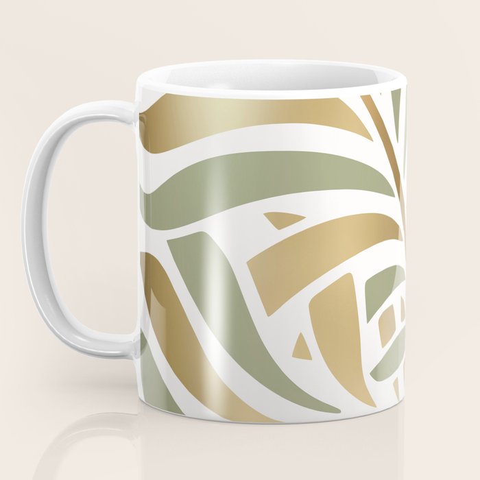 Sage and Gold Modern Leaf Coffee Mug Gallery Image 3