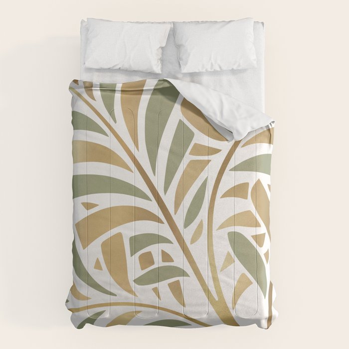Sage and Gold Modern Leaf Comforter Gallery Image 6