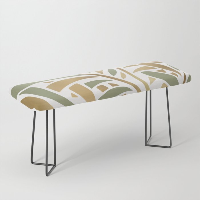 Sage and Gold Modern Leaf Bench Gallery Image 1