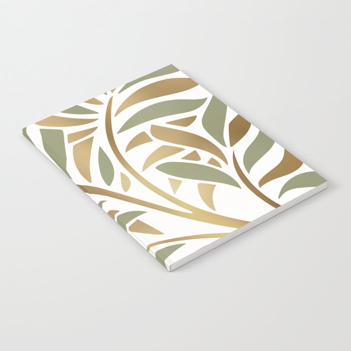 Sage and Gold Modern Leaf Notebook Gallery Image 2
