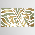 Sage and Gold Modern Leaf Tablecloth Gallery Image 2