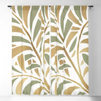 Sage and Gold Modern Leaf Window Curtain Gallery Image 5