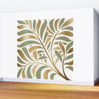 Sage and Gold Modern Leaf Wall Mural Gallery Image 2